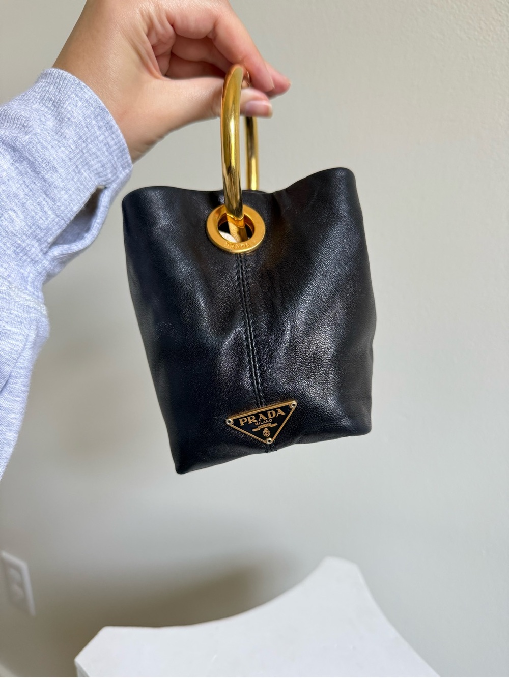 Prada Black Mini Handle Bag with Gold Hardware - Picture 6 of 8